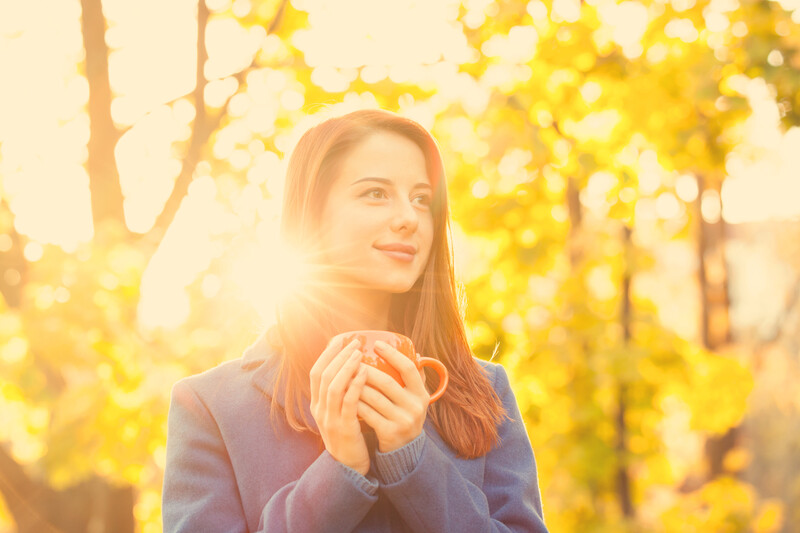 Smiling woman free of pain